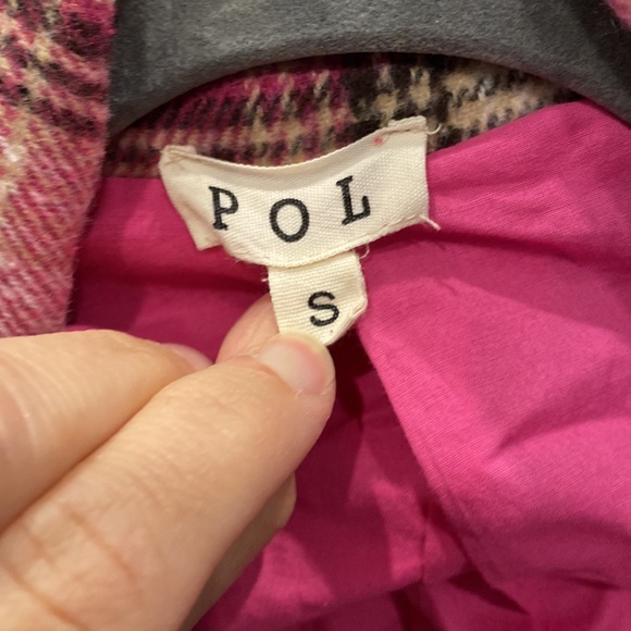 NWOT POL Pink and Brown Plaid Blazer size small - Picture 2 of 8